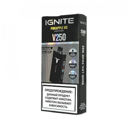 Электронная сигарета Ignite V250 Black 25000 - Pineapple Ice (Ледяной ананас)
